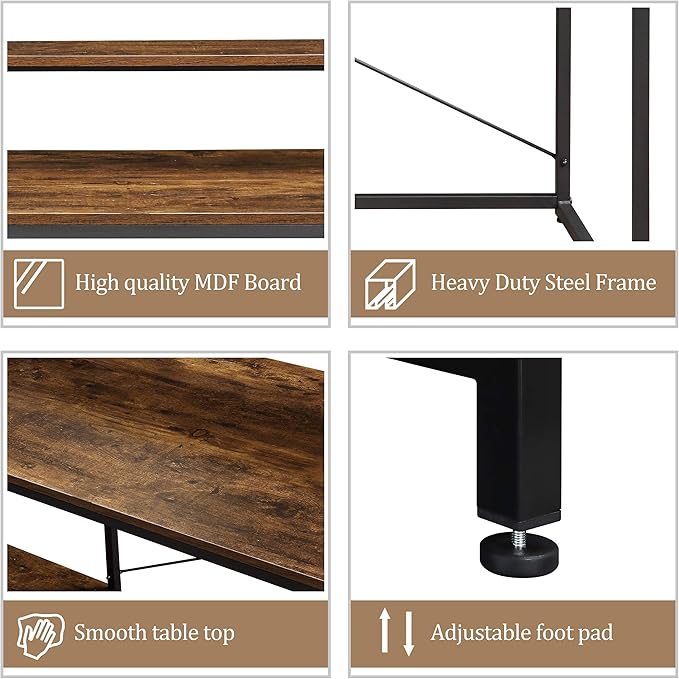 Home Office Computer Desk with Storage Shelves and Monitor Stand Riser Shelf Study Writing Desk Computer Table (Old SKU: WF198006AAT)