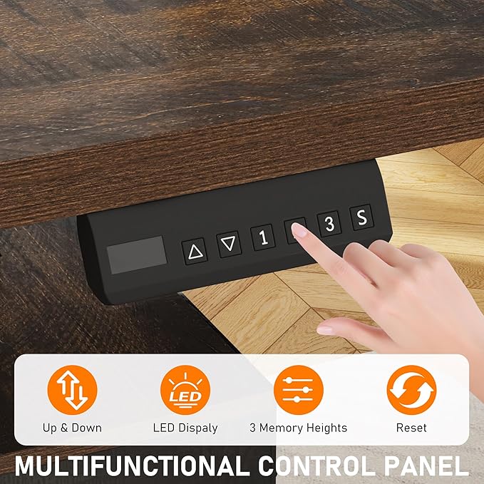 63 Farmhouse Electric Standing Desk Adjustable Height Sit Stand Corner Stand Desks L Shaped Standing Computer Desk with Power Outlets &amp Storage Drawers &amp Sliding Door for Home Office Black