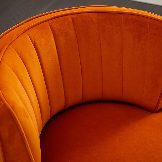 360° Swivel Cuddle Barrel Accent Chairs Wide Upholstered Round Armchairs in Fluffy Velvet for Living Room Bedroom Office Waiting Rooms