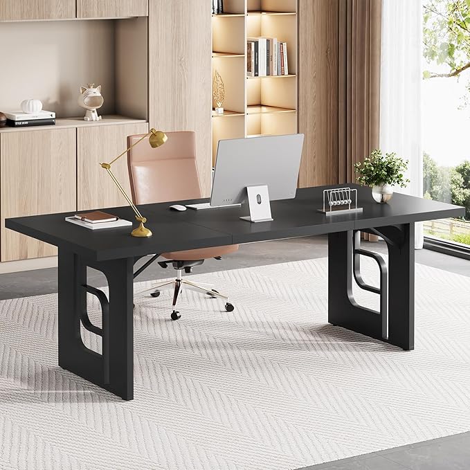 71 inch Large Simple Computer Desk Executive Office Desk Workstation Modern Study Writing Table Business Furniture for Home Office Black