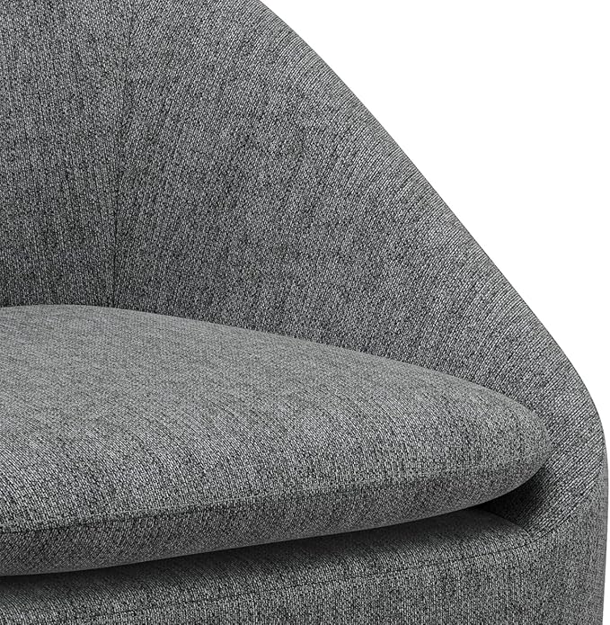 SIMPLIHOME Redding Accent Chair - 27 inch Wide Upholstered Mid-Century Modern Arm Chair in Storm Grey for Living Room or Bedroom with Solid Wood Frame Removable Cushion and Angled Legs
