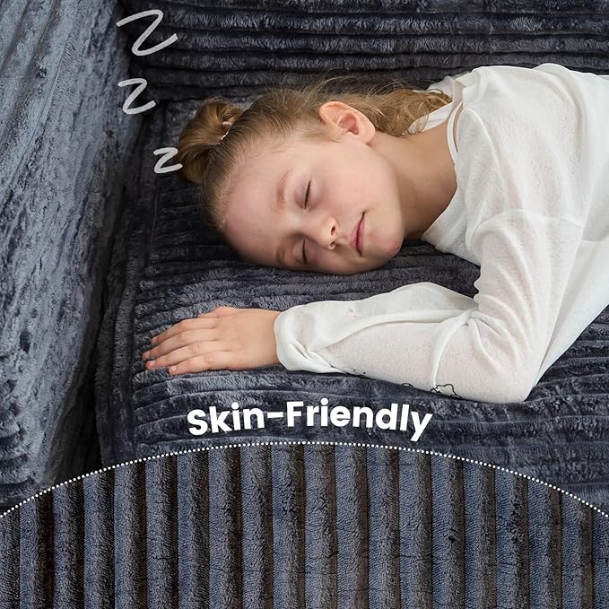 Belffin Plush Corduroy Boneless Cloud Couch with Deep Seat Convertible Sleeper Sofa Bed Cloud Boneless Sectional Couch No Assembly Required. Grey Sofa