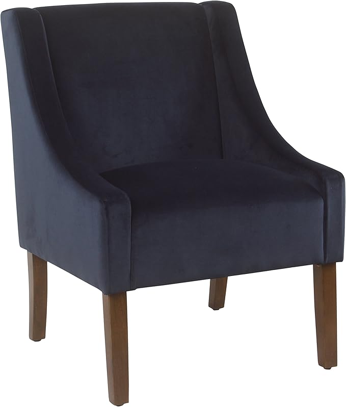 Homepop Home Decor | Upholstered Classic Swoop Arm Accent Chair | Accent Chairs for Living Room &amp Bedroom | Decorative Home Furniture Navy