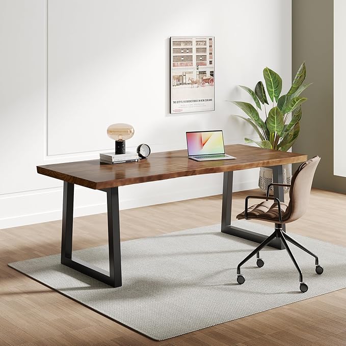 55inch Solid Wood Computer Desk Large Office Desk Home Simple Modern Long Desk Study Writing Desk Dining Table for Home Office