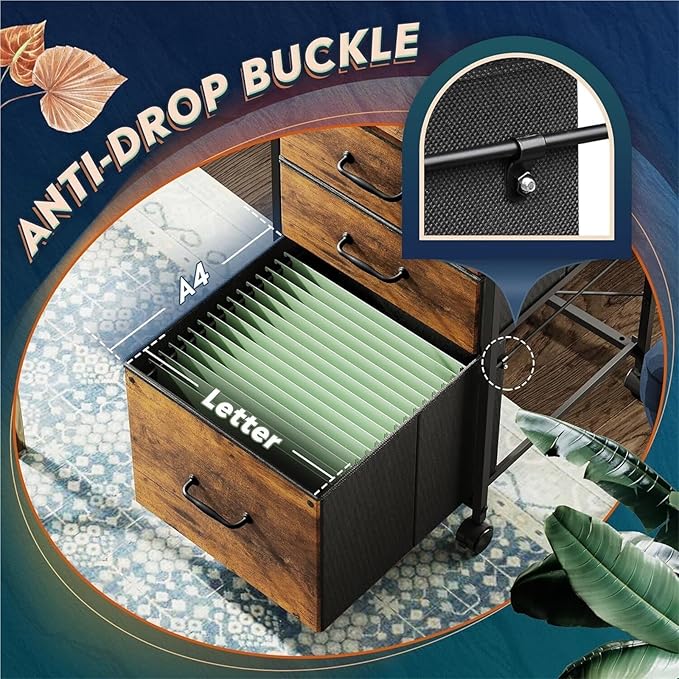 Mobile File Cabinet Mobile File Cabinet Rolling Printer Stand with 3 Drawers Fabric Vertical Filing Cabinet Fits A4 Or Letter Size for Home Office