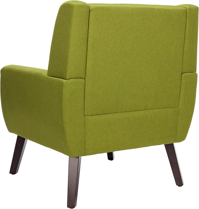UIXE Accent Chairs Set of 2 Modern Upholstered Arm Chair in Fabric for Living Room Comfy Armchair Single Sofa Seat with Solid Wooden Legs (Green)