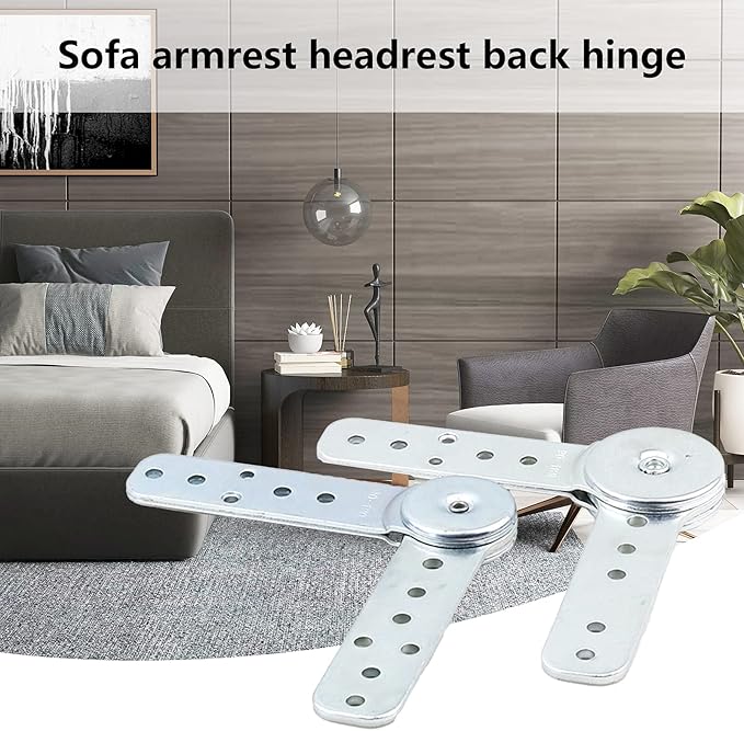 2pcs Furniture Hinge Ratchet Folding Connecting Hinges for Sofa Armrest Headrest Angle Adjuster (24.5 * 4 * 1cm)