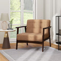 GORELAX Fabric Accent Chair Upholstered Side Lounge Armchair with Wood Frame &amp Tufted Design Mid Century Modern Chair Comfy Reading Chair for Living Room Bedroom Office (1 Beige)