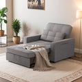 Flamaker Sofa Bed Sleeper Sofa 3-in-1 Adjustable Couch Bed with Modern Linen Fabric Convertible Sleeper Chair Couches for Living Room Apartment and Small Space (Bright Gray)