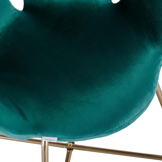 Modern Velvet Accent Chair Comfy Cute Upholstered Vanity Desk Chair wMetal Legs Soft CushionArmchair for Living Room 2PCSet