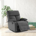 Swivel Rocker - Small Recliner for Small Spaces with Overstuffed Arms and Back Manual Swivel Recliner Chair with Ultra-Soft Velvet for Living Room Nursery Bedroom Dark Gray