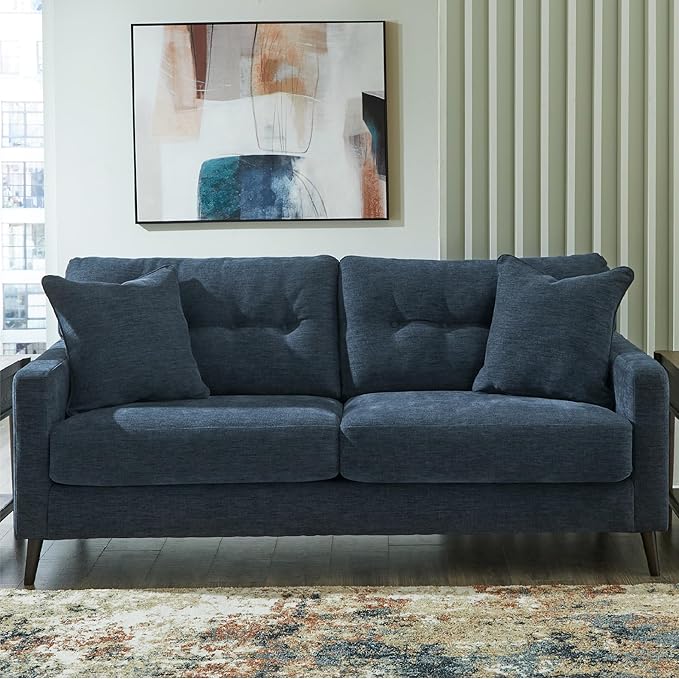 Signature Design by Ashley Bixler Classic Tufted Sofa with Removable Cushions Blue