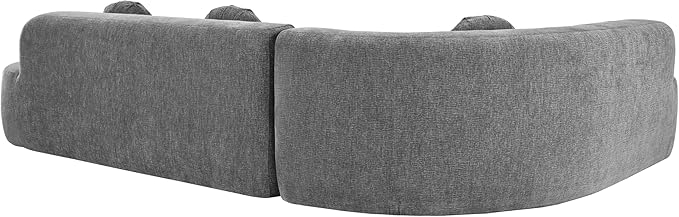 122'' Curved Sectional Cloud Sofa Modern L Shaped Couch with Chaise &amp Pillows Comfy Upholstered Deep Seat Compression Boneless Sofa for Living Room Apatment Office No Assembly Required Grey