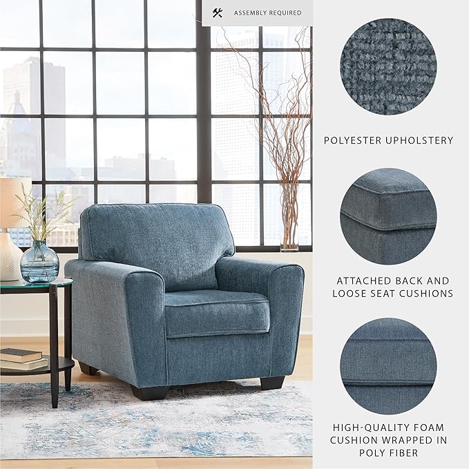 Signature Design by Ashley Cashton Modern Upholstered Chair Blue
