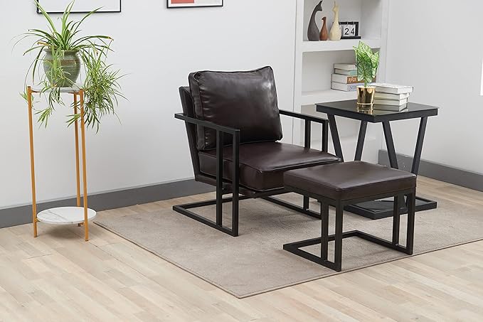 Recliner Sofa Chair PU Leather Living Room Chair Modern Style Soft and Comfortable Lounge Chair with Stool