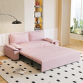 GNIXUU 73.2 Queen Pull Out Sofa Bed Velvet Convertible Sleeper Sofa Couch with 2 Soft Pillows Comfy Loveseat Bed Pull Out Couch for Living Room Apartment Small Space(Pink)