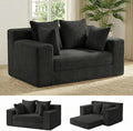 Boneless Couch Loveseat Sleeper Convertible Sofa Bed Folding Couch Bed Foldable 2 in 1 Boneless Chair Bed &amp Futon Sofa Bed Small Pull Out Sofa with 4 Pillows for Living Room Black | No Assembl
