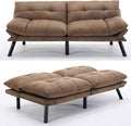 71 Chamois Futon Couch Bed with Mattress IncludedConvertible Folding Sleeper Sofa Bed with Adjustable BackrestsModern Loveseat Sleeper for Living Room Bedroom Small Space Home Office (Coffee Brown)