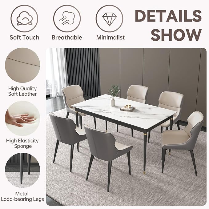 Kitchen Dining Chairs Set of 2 Modern Accent Heavy Duty Desk Chairs with Metal Legs for Home Office Bedroom &amp Living Room