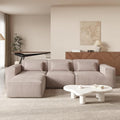 JACH L-Shaped Cloud Sectional Couch 118 Huge Plus Modular Couch Modern Comfy Cloud Fleece Couches with Reversible Chaise Ottoman Sofas Furniture for Living Room Office Apartment Brown
