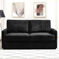 Reversible Sleeper Sofa Bed with Comfortable Memory Foam Mattress Convertible Corduroy Full Size Pull Out Couch for Living Room Space Saving Furniture 70 Wide Rectangular Arms Black