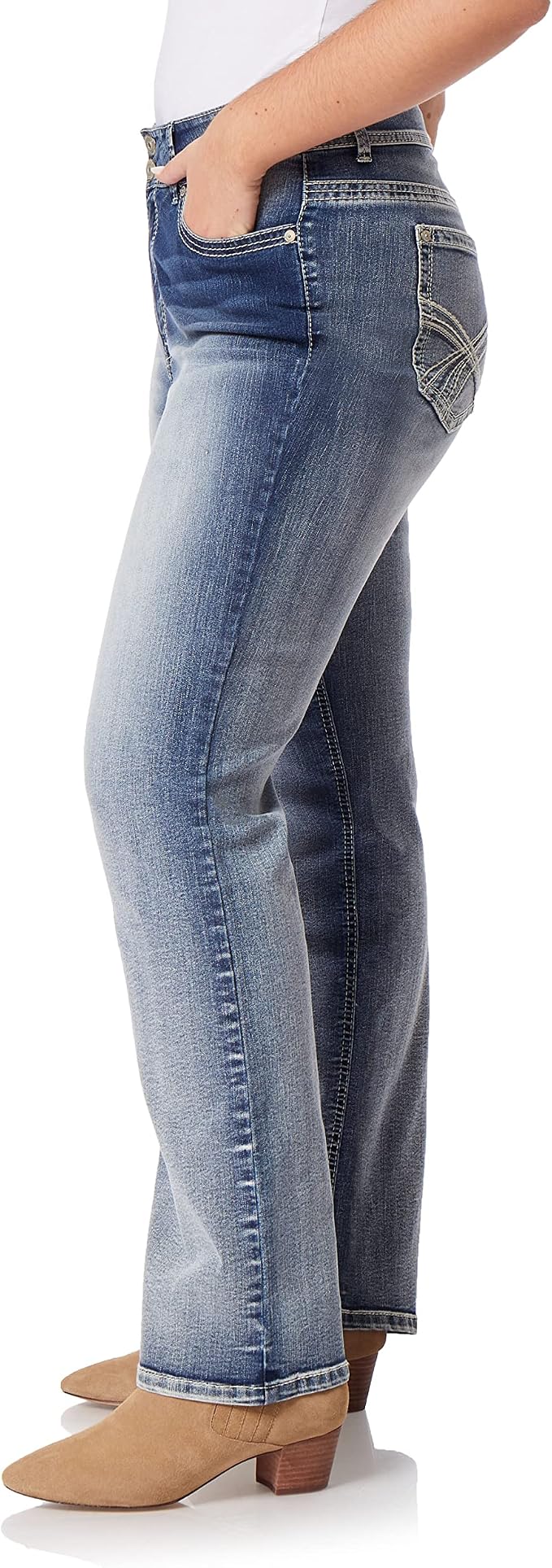 WallFlower Luscious Curvy Bootcut Jeans for Women Mid-Rise Insta Stretch Denim Size-Inclusive Juniors Jeans
