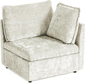 Corner Seat Module for Olar Oversized Modular Sectional Sofa Extra Deep and Wide Cloud Couch Cushion Covers Removable Freely Combined with Other Modules by U-connectors Chenille White