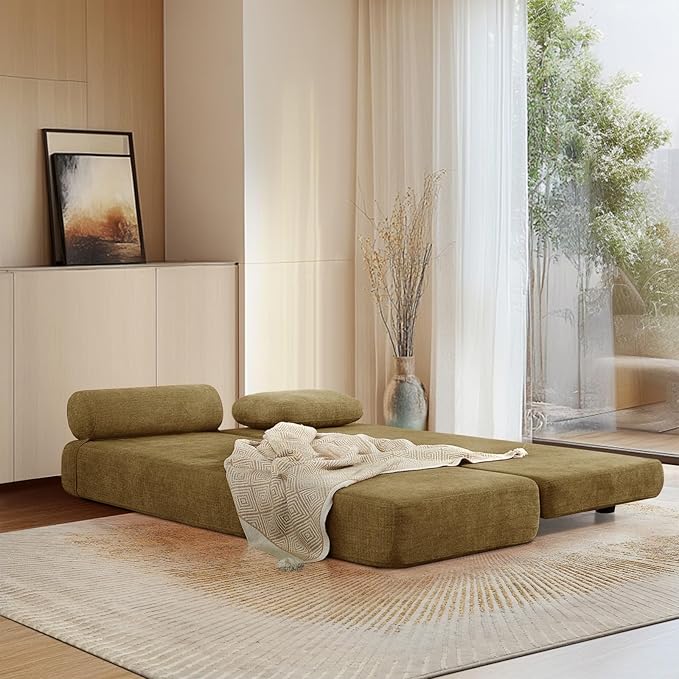 Daybed Queen Size Sofa Bed Chair 80 L Folding Sofa Chair with Pillow Lounge Chaise Bed Chair with Back Support for Living Room Bedroom