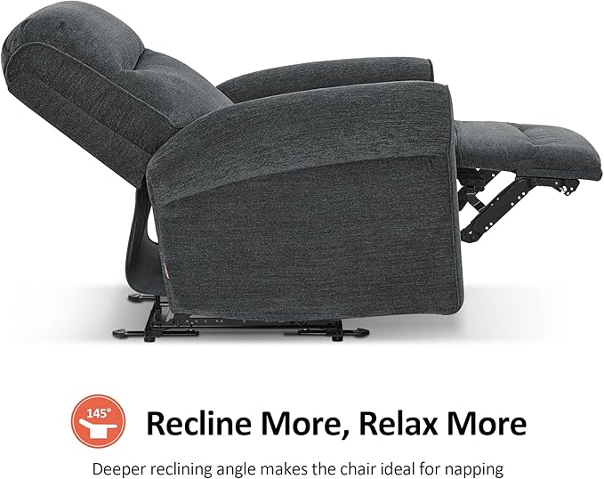 MCombo Power Wall Hugger Recliner Chair for Small Space RV Living Room USB &amp USB-C Charging Ports Modern Rolled Arm Recliner PR630 (Dark Grey Medium)