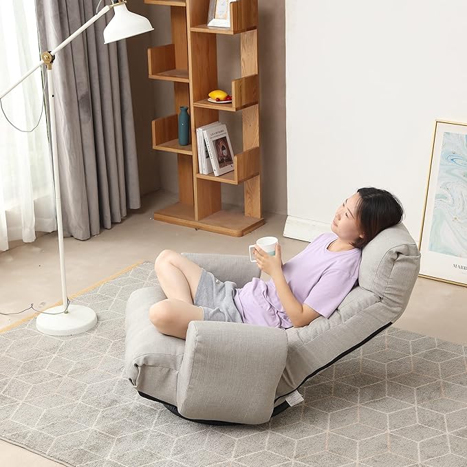 Adjustable Head and Waist Game Chair Lounge Chair in The Living Room 360 Degree rotatable Sofa ChairRotatable seat Leisure Chair Deck Chair