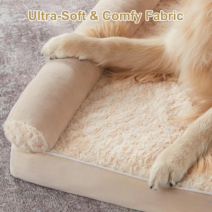 BFPETHOME Dog Beds for Large Dogs Orthopedic Dog Bed for Medium Large DogsBig Waterproof Couch Pet Bed with Removable Washable Cover
