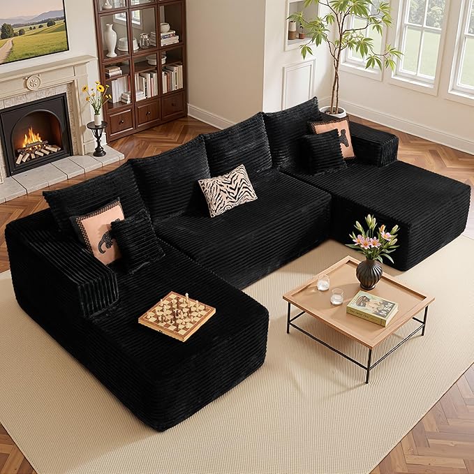 134 Modular Sectional Sofa Cloud Sectional Couch with Deep Seat Modern Modular U-Shape Sofa Couch with ChaiseUpholstered Couches for Living Room Bedroom