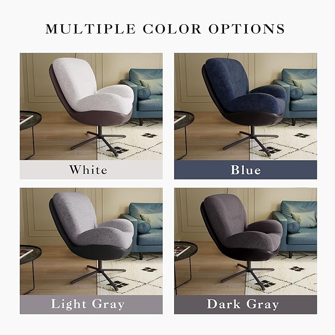 360° Swivel Accent Chair Modern Chenille Lounge Chair for Small Spaces Living Room Office