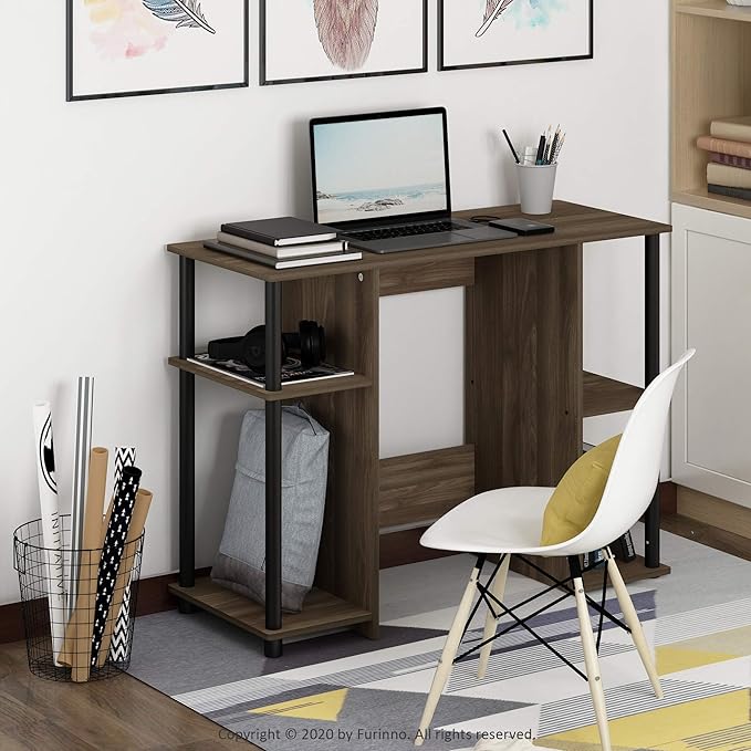 Furinno Jaya Computer Study Desk Columbia Walnut/Black