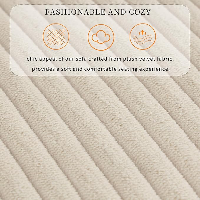 Sleeper Sofa 96 Corduroy 2-in-1 Pull Out Sofa Bed Convertible Sofa Bed Couch with Storage Chaise L Shaped Sofa with Hidden Cup Holders 3 Seater Sofa for Living Room Apartments Beige