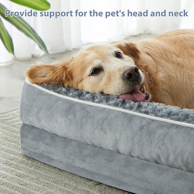 BFPETHOME Orthopedic Dog Bed for Large Dogs-Big Waterproof Sofa Dog Bed with Removable Washable Cover Washable Pet Bed with Waterproof Lining and Nonskid BottomPet Bed for Large Dogs (Pack of 2)