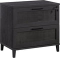 Modern Farmhouse 2 Drawer Small File Cabinet with Lock Under Desk Storage DrawersOrganizer for Home Office Filing CabinetsBlack