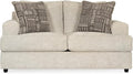 Signature Design by Ashley Soletren Contemporary Chenille Loveseat with 2 Accent Pillows Off-White