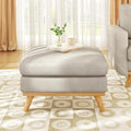 Vesgantti Large Ottoman for Modular Sofa 29.5 Corduroy Ottoman with Spring Cushion Rectangle Foot Rest for Couch Entrance Footstool with Wood Legs Footstool for Living Room Bedroom Light Gray