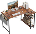 CubiCubi L Shaped Desk 40 Inch Computer Desk with Reversible Storage Shelves Home Office Corner Desk Study Writing Table Rustic Brown
