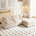 102 Cloud Sectional Couch Modular L Shaped Sofa with Movable Ottoman Comfy Chenille Deep Seat Sofa with Throw Pillows 3-Seater Cloud Couches for Living Room Apartment
