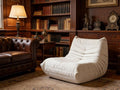 Bean Bag Chair - Memory Foam Bean Bag Chair for Adults Comfy High-Resilience Single Sofa Small Space Floor Chair Chaise Lounge for Living Room Bedroom (Beige Wrinkles)