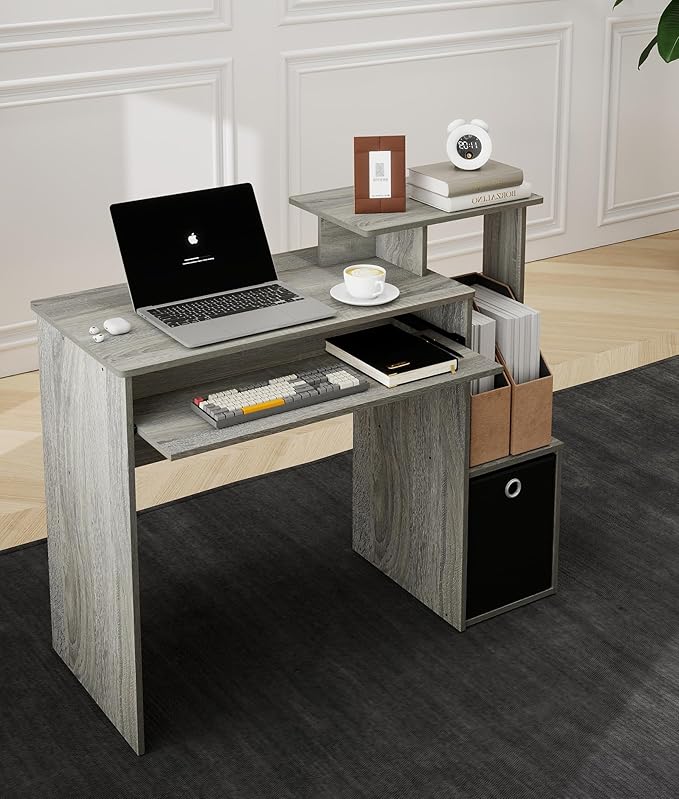 Working Desk with Keyboard Drawer Small Study Desk for Bedroom Home Workstation for Writing Working Studying