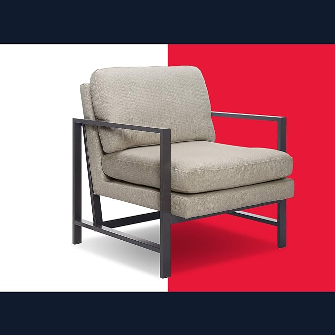 Tommy Hilfiger Russell Bronze Metal Frame Accent Chair Linen