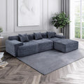 119’’ Modular Sectional Sofa Cloud Sectional Couch with Deep Seat Modern Modular Compression Sofa Couch with Chaise Upholstered Couches Throw Pillows for Living Room Bedroom Blue