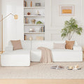 107 Modular Sectional Cloud Couch Boneless couches Sponge sectionals for Living Room High Density Sponges Sofa Modular L-Shape with Chaise White