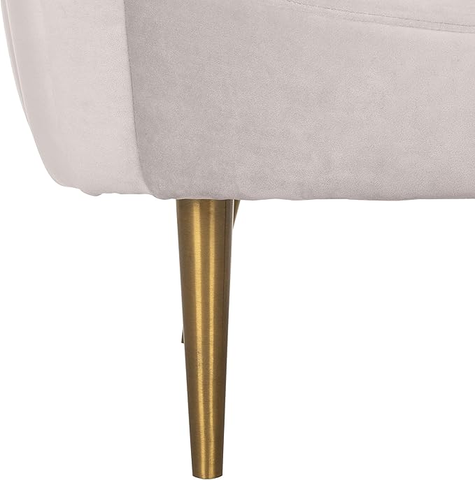 Safavieh Couture Home Razia Retro Glam Pale Taupe Velvet Channel Tufted Tub Chair