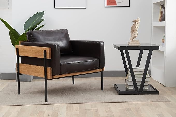 Living Room PU Leather Leisure Sofa Chair Soft and Comfortable Leisure Armchair