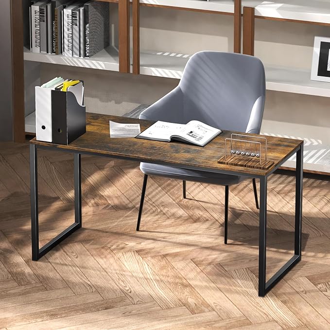 SHW Mission 48-Inch Home Office Computer Desk Rustic Brown