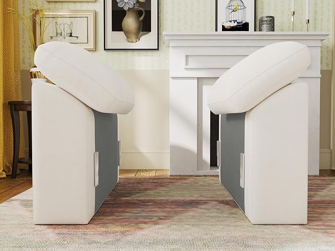 EASE MOOSE Armrest Accessories Module for Chenille Modular Sectional SofaWhite